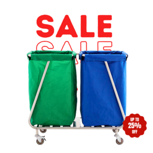 Double bag Hospital Dirty Linen Trolley